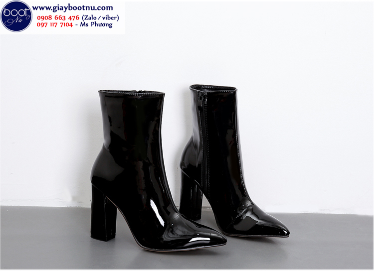 Giày boot cổ lửng da bóng GBN1601 với thiết kế đơn giản và hiện đại!