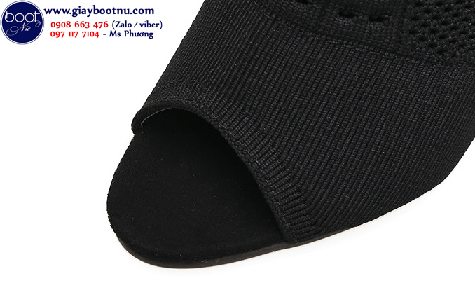 Boot nữ hở mũi cao gót chất len ôm chân GBN18801