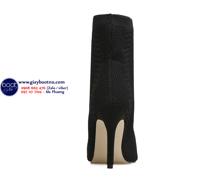 Boot nữ hở mũi cao gót chất len ôm chân GBN18801