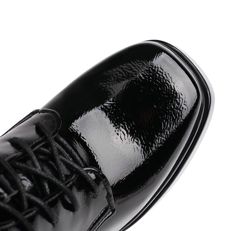 Giày boot cột dây CAO GÓT 14CM  da bóng đế kép CHẮC CHÂN TÔN DÁNG GBN20A