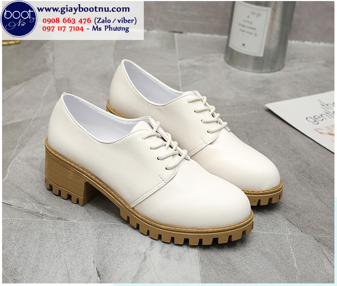 Giày boot nữ oxford màu trắng GBN2802