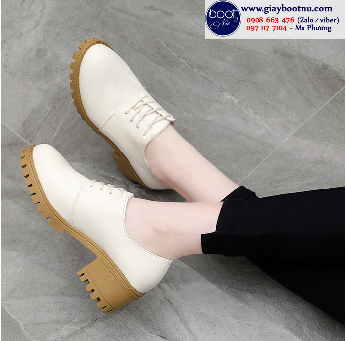 Giày boot nữ oxford màu trắng GBN2802