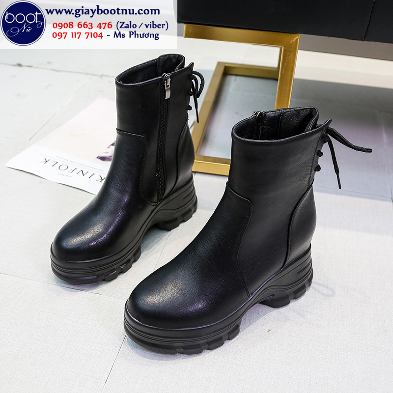 Boot nữ nâng đế 8cm màu đen HIỆN ĐẠI GBN4601