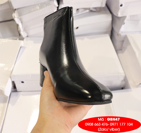 Boot nữ cổ ngắn MŨI VUÔNG cao 6cm thời thượng GBN4701