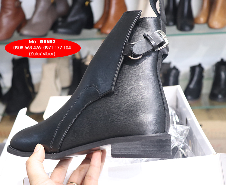 Boot nữ đế thấp cổ lửng đơn giản SÀNH ĐIỆU GBN52 Boot nữ đế thấp cổ lửng đơn giản SÀNH ĐIỆU GBN52