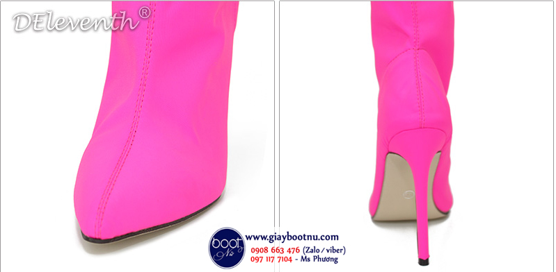 Boot satin nữ màu hồng RỰC RỠ GBN5504