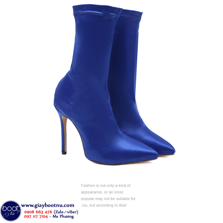 Boot satin nữ màu xanh SÀNH ĐIỆU GBN5505