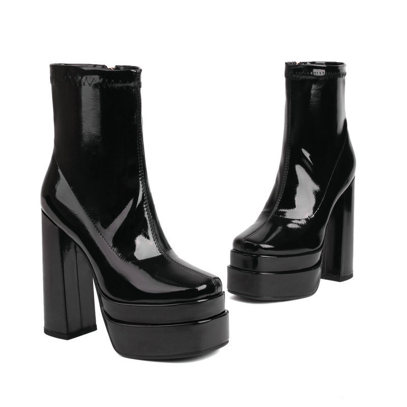 Giày boot nữ cổ ngắn cao gót 14cm đế kép CHẮC CHÂN, mang tiệc, biểu diễn, chụp ảnh GBN74A