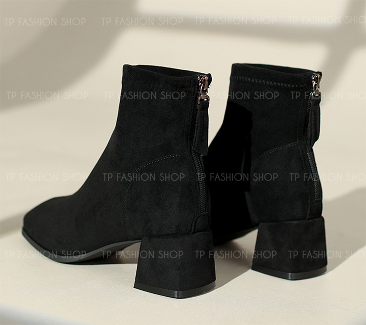 Giày boot nữ cổ ngắn chất da lộn MỀM ÊM CHÂN gót 5cm thoải mái đi bộ GBN86A