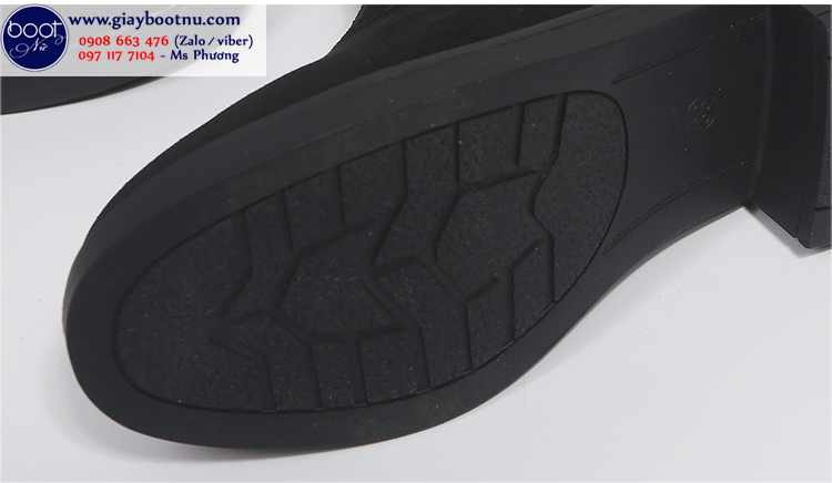 Giày boot ống cao dưới gối lót lông êm chân và có dây kéo giữa GCC23