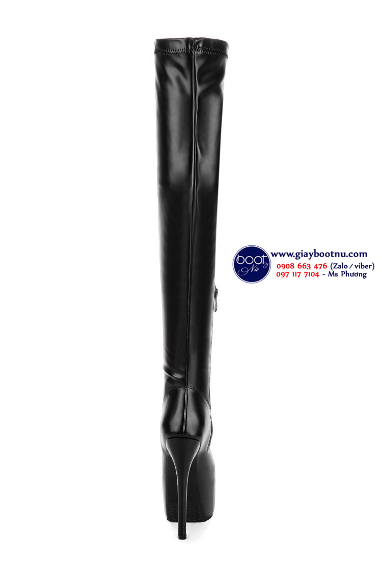 Boot đùi gót nhọn cao 15cm màu đen THỜI THƯỢNG GCC2601