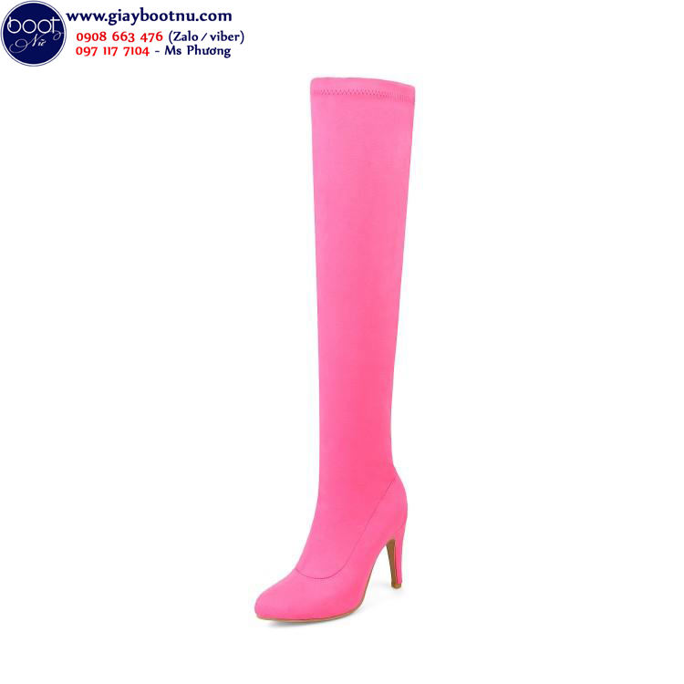 Boot ống cao màu hồng gót 10cm XINH XẮN GCC6204