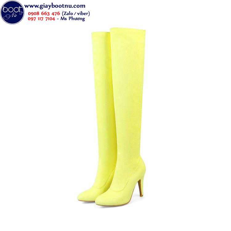 Boot ống cao màu vàng gót 10cm XINH XẮN GCC6202