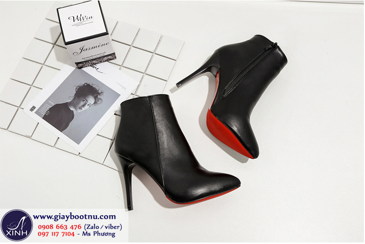 Giày boot nữ đơn giản da bòng GBN173 style các cô nàng công sở yêu thích!
