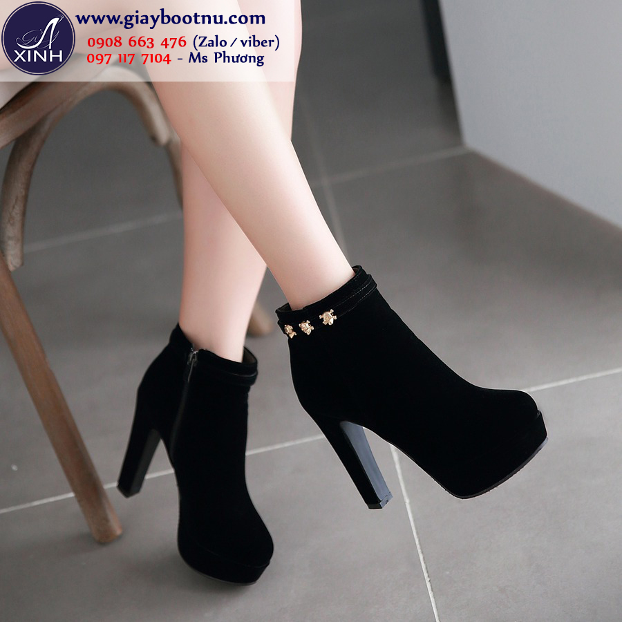 Giày boot nữ cổ ngắn GBN18901 đại diện cho phong cách nữ tính và duyên dáng!