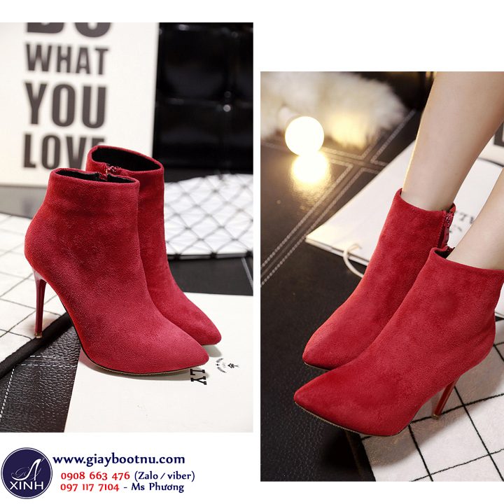 Giày boot nữ màu đỏ mang mùa xuân đến ngay nhà bạn!