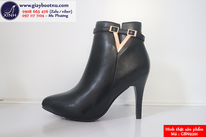 Boot nữ cổ ngắn sành điệu màu đen GBN9201