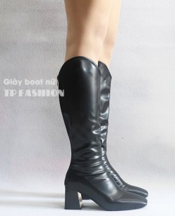 Boot cao dưới gối cổ xẻ gót vuông 7cm HIỆN ĐẠI GCC12501