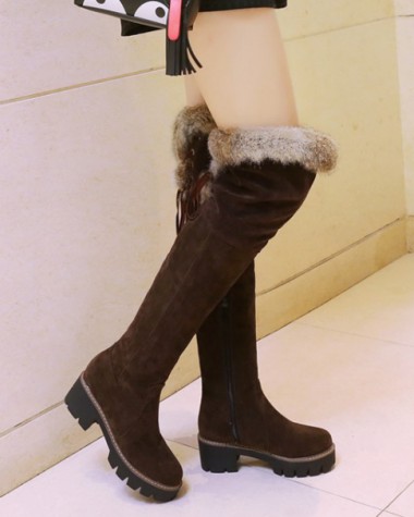 Boot cổ lông màu nâu đế bảng SÀNH ĐIỆU GCL0603 Boot cổ lông màu nâu đế bảng SÀNH ĐIỆU GCL0603