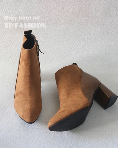 Boot cổ ngắn màu nâu 7cm SÀNH ĐIỆU GBN0402 Boot cổ ngắn màu nâu 7cm SÀNH ĐIỆU GBN0402