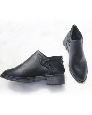 Boot cổ ngắn mũi nhọn màu đen THỜI THƯỢNG GBN9101