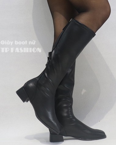 Giày boot nữ da PU cổ cao dưới gối đế thấp 4cm ÊM CHÂN GCC11901 Giày boot nữ da PU cổ cao dưới gối đế thấp 4cm ÊM CHÂN GCC11901