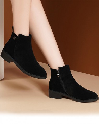 Boot cổ ngắn đế thấp da lộn XINH XẮN GBN115 Boot cổ ngắn đế thấp da lộn XINH XẮN GBN115