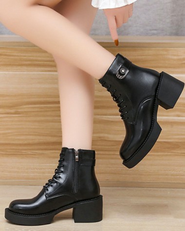 Boot nữ cột dây đế bảng sành điệu GBN78 Boot nữ cột dây đế bảng sành điệu GBN78