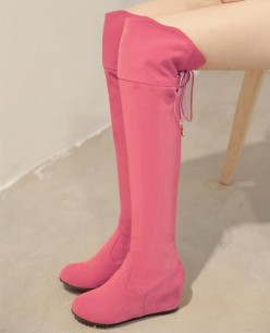 Boot nữ ống cao độn đế xinh xắn màu hồng GCC4903