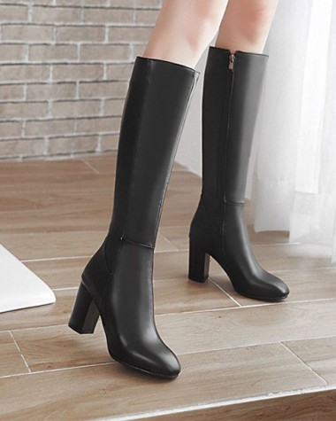 Boot ống cao dưới gối da PU bóng ĐƠN GIẢN hiện đại GCC10901 Boot ống cao dưới gối da PU bóng ĐƠN GIẢN hiện đại GCC10901