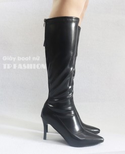 Giày boot nữ ống cao dưới gối gót nhọn 9cm ÔM CHÂN GCC10501