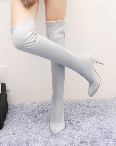 Boot ống cao màu xám gót 10cm XINH XẮN GCC6201 Boot ống cao màu xám gót 10cm XINH XẮN GCC6201