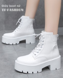 Combat boot nữ cổ ngắn thắt dây MÀU TRẮNG đế dầy 7cm TRẺ TRUNG- HIỆN ĐẠI GBN30B Combat boot nữ cổ ngắn thắt dây MÀU TRẮNG đế dầy 7cm TRẺ TRUNG- HIỆN ĐẠI GBN30B
