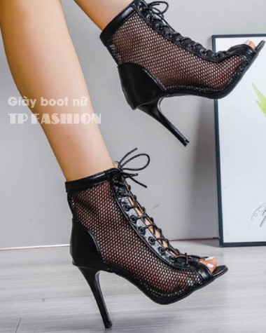Giày boot lưới nữ cột dây TRƠN - ĐƠN GIẢN phong cách sexy, hiện đại GBN63A Giày boot lưới nữ cột dây TRƠN - ĐƠN GIẢN phong cách sexy, hiện đại GBN63A
