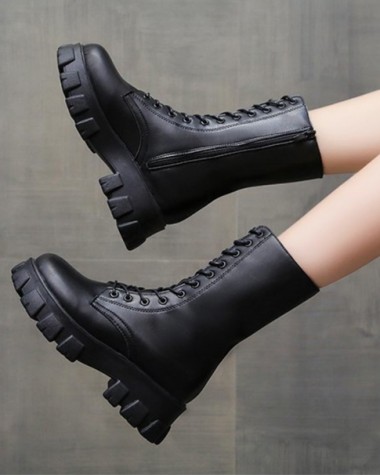 Giày boot nữ chiến bình đế cao cột dây CÁ TÍNH GBN9901 Giày boot nữ chiến bình đế cao cột dây CÁ TÍNH GBN9901