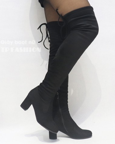 Giày boot nữ cổ cao qua gối cao 6cm da lộn  ÊM CHÂN GCC1901 Giày boot nữ cổ cao qua gối cao 6cm da lộn  ÊM CHÂN GCC1901