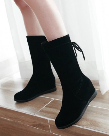 Giày boot nữ cổ lửng dây rút duyên dáng GBN1001 Giày boot nữ cổ lửng dây rút duyên dáng GBN1001