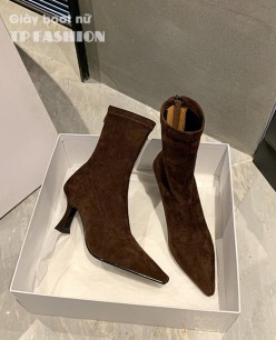 Giày boot nữ cổ lửng màu NÂU ĐẤT chất da lộn MŨI NHỌN GÓT NHỌN cao 7cm ĐƠN GIẢN GBN40C Giày boot nữ cổ lửng màu NÂU ĐẤT chất da lộn MŨI NHỌN GÓT NHỌN cao 7cm ĐƠN GIẢN GBN40C