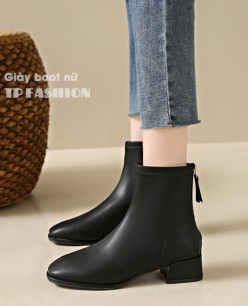 Giày boot nữ cổ ngắn da Pu MỀM- ÊM- ĐẾ THẤP 4CM thoải mái đi bộ GBN45A Giày boot nữ cổ ngắn da Pu MỀM- ÊM- ĐẾ THẤP 4CM thoải mái đi bộ GBN45A