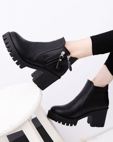 Giày boot nữ cổ ngắn đế bảng sành điệu GBN0201 Giày boot nữ cổ ngắn đế bảng sành điệu GBN0201