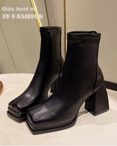 Giày boot nữ cổ ngắn gót trụ 9cm CHẮC CHÂN, MŨI VUÔNG thời thượng GBN64A Giày boot nữ cổ ngắn gót trụ 9cm CHẮC CHÂN, MŨI VUÔNG thời thượng GBN64A