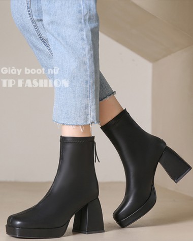 Giày boot nữ cổ ngắn MẪU MỚI - ĐƠN GIẢN đế cong cao 8cm MŨI VUÔNG THỜI THƯỢNG GBN28A Giày boot nữ cổ ngắn MẪU MỚI - ĐƠN GIẢN đế cong cao 8cm MŨI VUÔNG THỜI THƯỢNG GBN28A