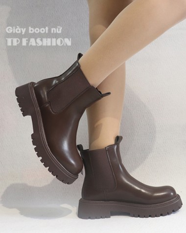Giày boot nữ cổ ngắn thun ĐẾ DẦY 5cm màu nâu ĐƠN GIẢN GBN122C Giày boot nữ cổ ngắn thun ĐẾ DẦY 5cm màu nâu ĐƠN GIẢN GBN122C