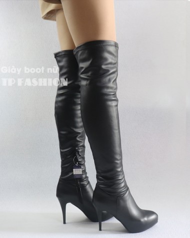 Giày boot nữ da cổ cao GÓT NHỌN CAO 10CM trẻ trung GCC10601 Giày boot nữ da cổ cao GÓT NHỌN CAO 10CM trẻ trung GCC10601
