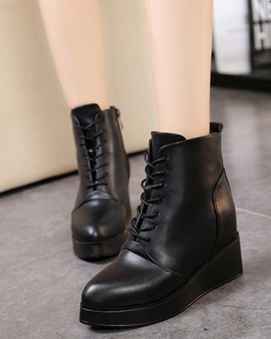 Giày boot nữ độn đế cột dây trẻ trung GBN01 Giày boot nữ độn đế cột dây trẻ trung GBN01
