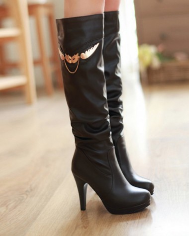 Boot nữ dưới gối màu nâu sang trọng GBN10301 Boot nữ dưới gối màu nâu sang trọng GBN10301