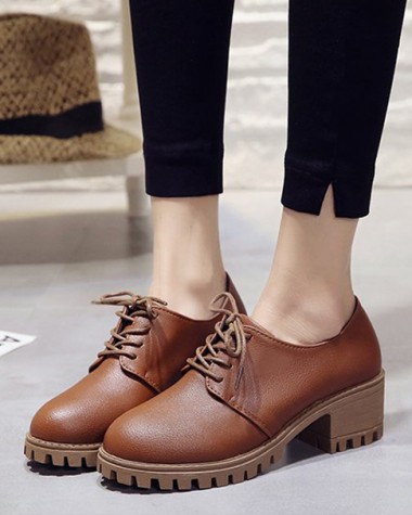 Giày boot nữ oxford màu nâu TRẺ TRUNG GBN2803 Giày boot nữ oxford màu nâu TRẺ TRUNG GBN2803