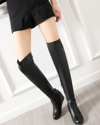 Giày boot ống cao đế xuồng size lớn GCC5001 Giày boot ống cao đế xuồng size lớn GCC5001