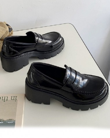 Giày LOAFER nữ ĐẾ CAO 7CM da bóng đế dầy loại tốt phong cách Hàn Quốc GBN119A Giày LOAFER nữ ĐẾ CAO 7CM da bóng đế dầy loại tốt phong cách Hàn Quốc GBN119A
