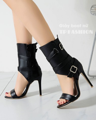 Giày sandal cao gót 11cm MẪU MỚI cổ cao, chất da Pu, thiết kế CẦU KỲ SANG CHẢNH GBN31A Giày sandal cao gót 11cm MẪU MỚI cổ cao, chất da Pu, thiết kế CẦU KỲ SANG CHẢNH GBN31A